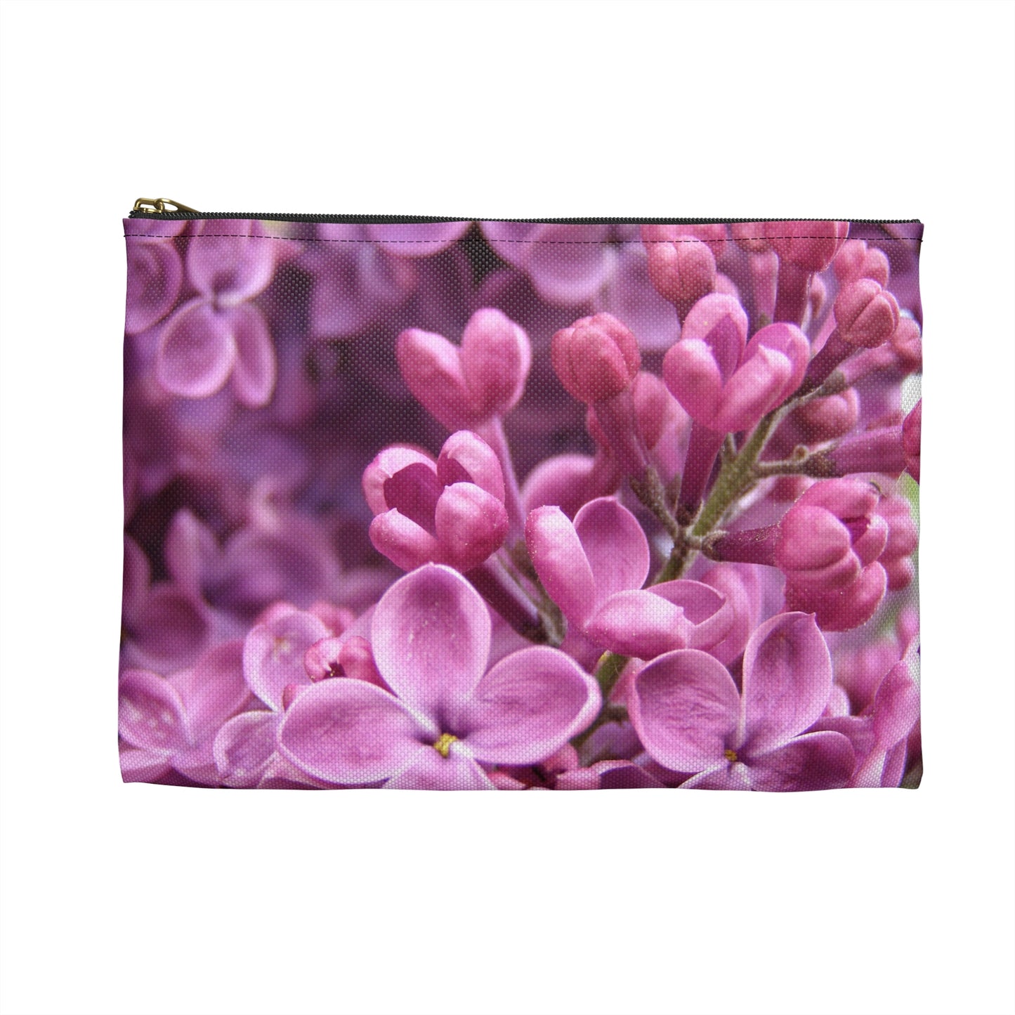 Flat Zipper Pouch - Lilacs in Bloom
