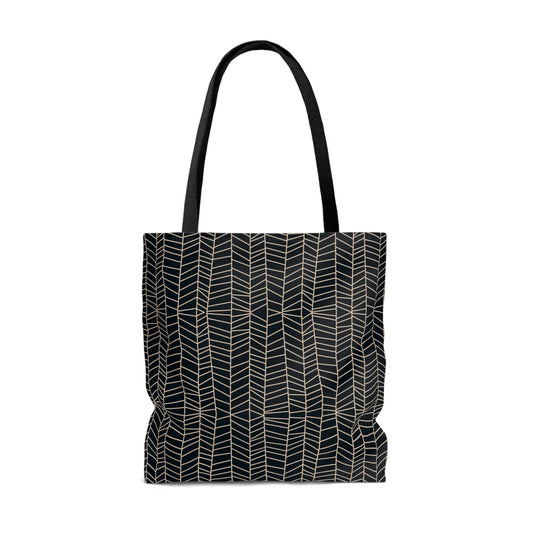Lightweight Tote Bag - Herringbone in Navy