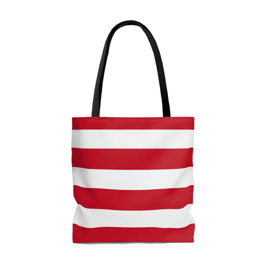 Lightweight Tote Bag - Red/White Stripes