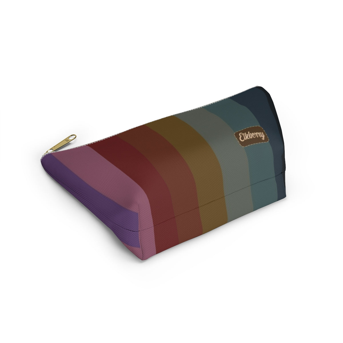 Big Bottom Zipper Pouch - Jewel Tone Rainbow, Vertical