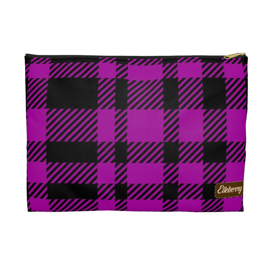 Flat Zipper Pouch - Pink Buffalo Check, Pink Plaid
