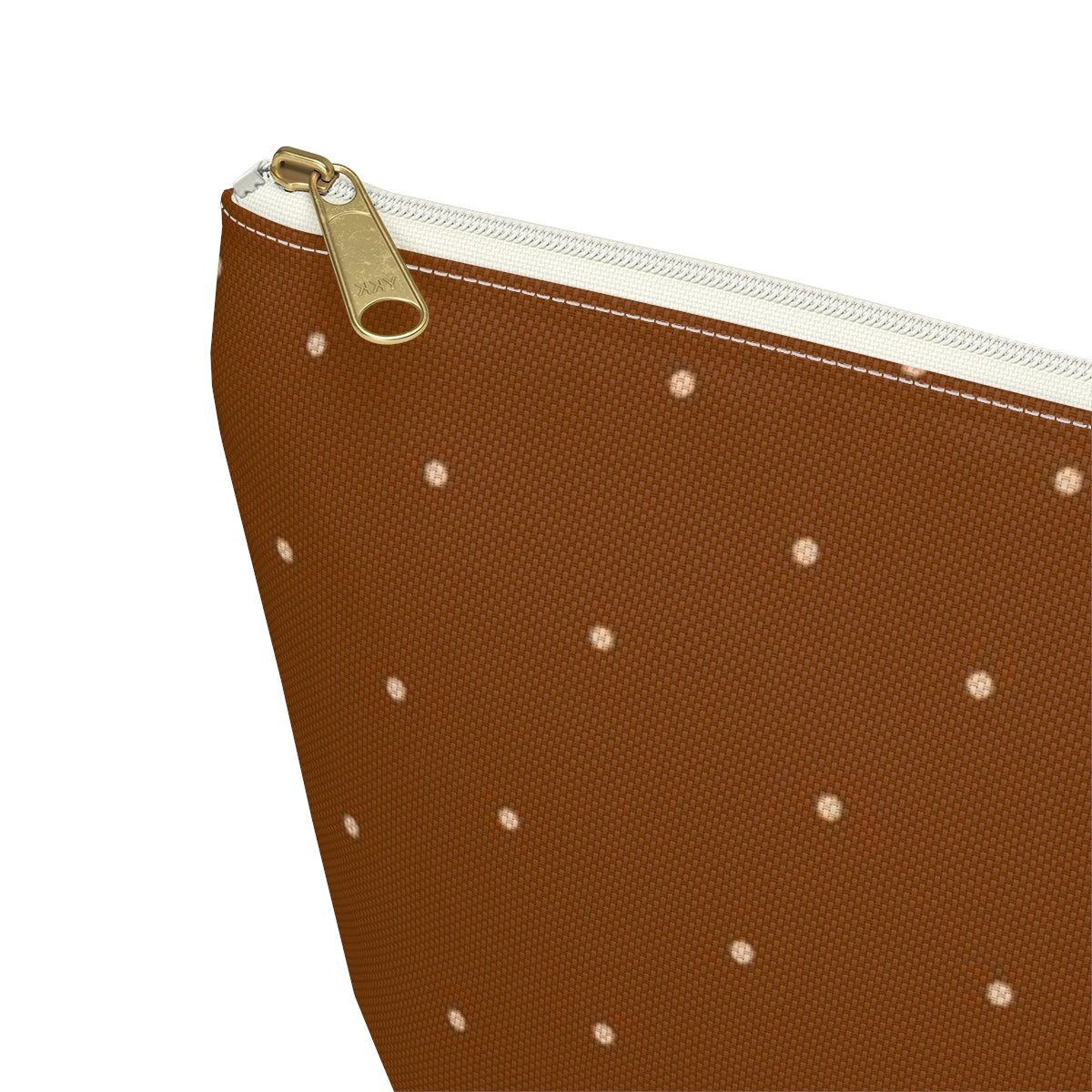 Big Bottom Zipper Pouch - Dots on Pumpkin