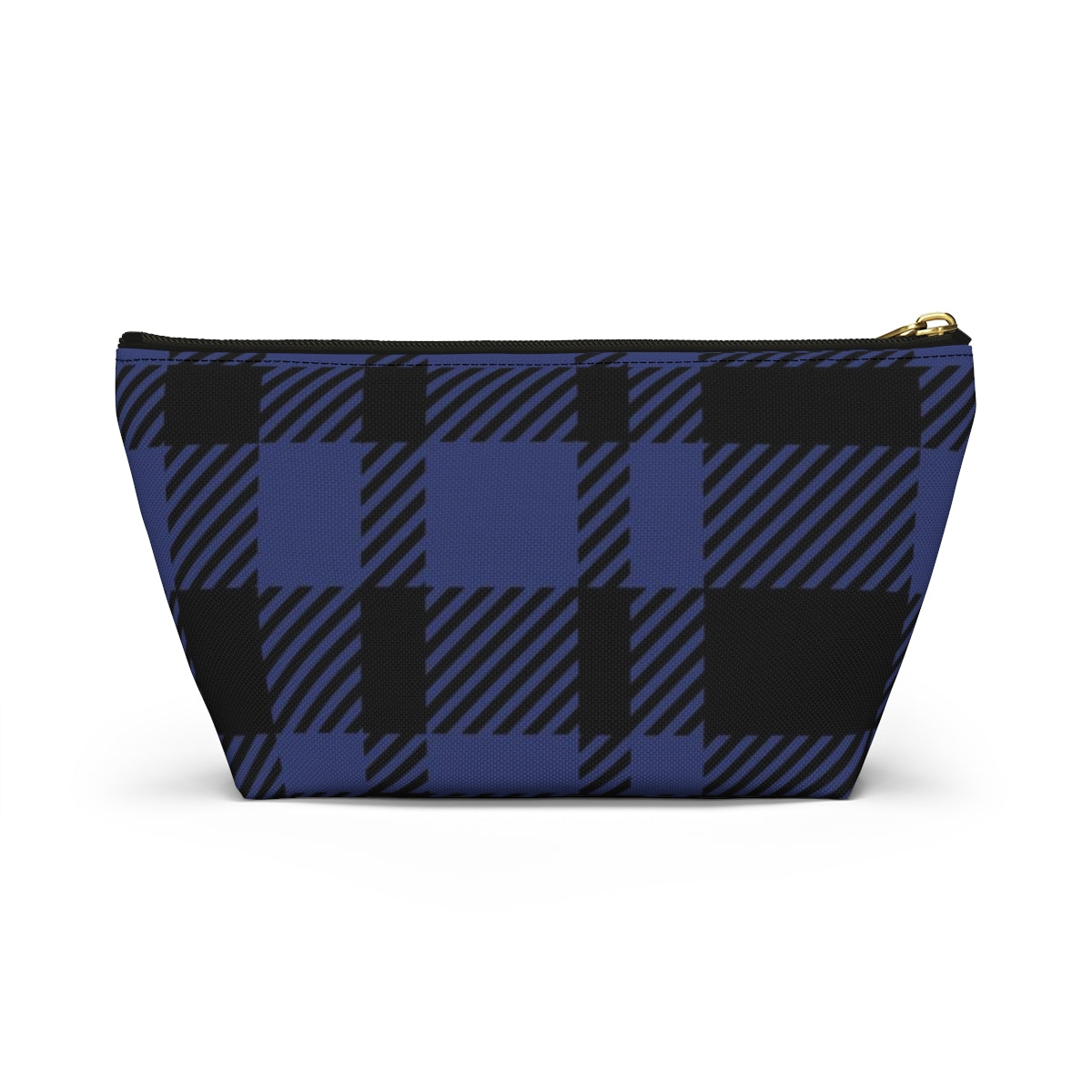 Big Bottom Zipper Pouch - Blue Buffalo Check, Blue Plaid