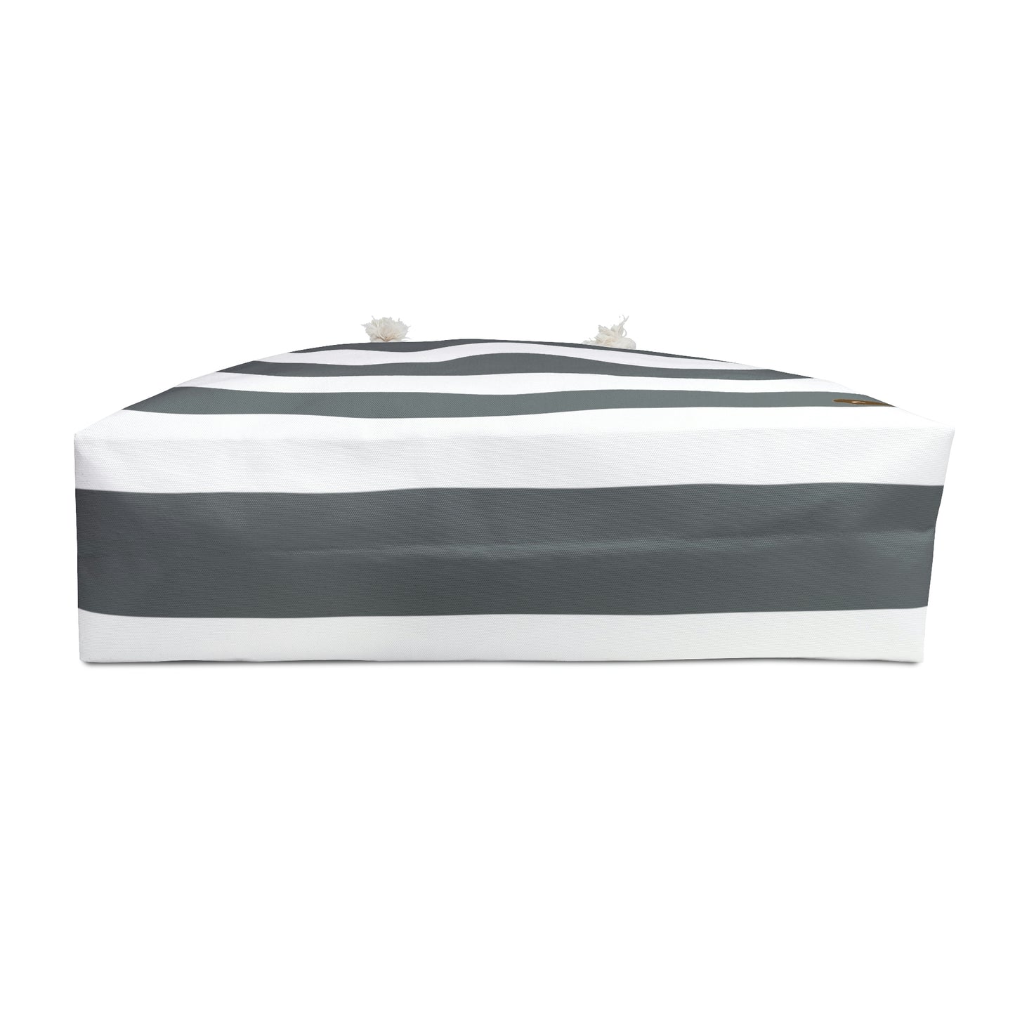 Weekender Tote Bag - Charcoal Gray/White Stripes