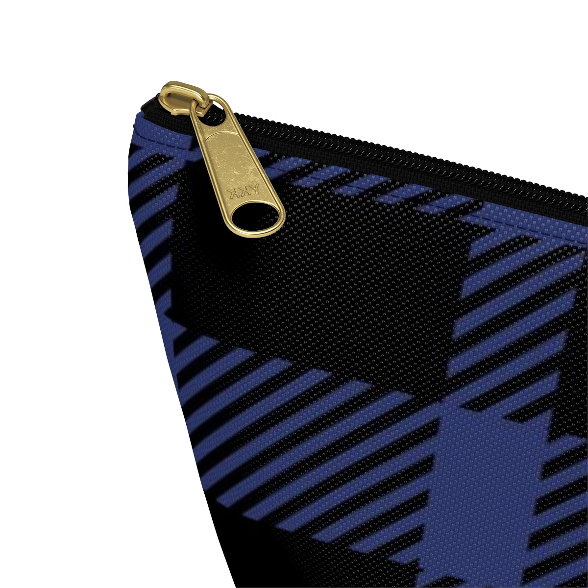 Big Bottom Zipper Pouch - Blue Buffalo Check, Blue Plaid