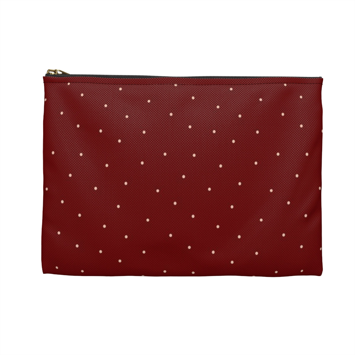 Flat Zipper Pouch - Dots on Berry