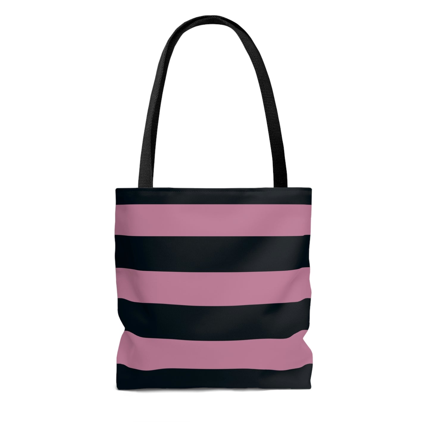 Lightweight Tote Bag - Dusty Rose Pink/Navy Stripes