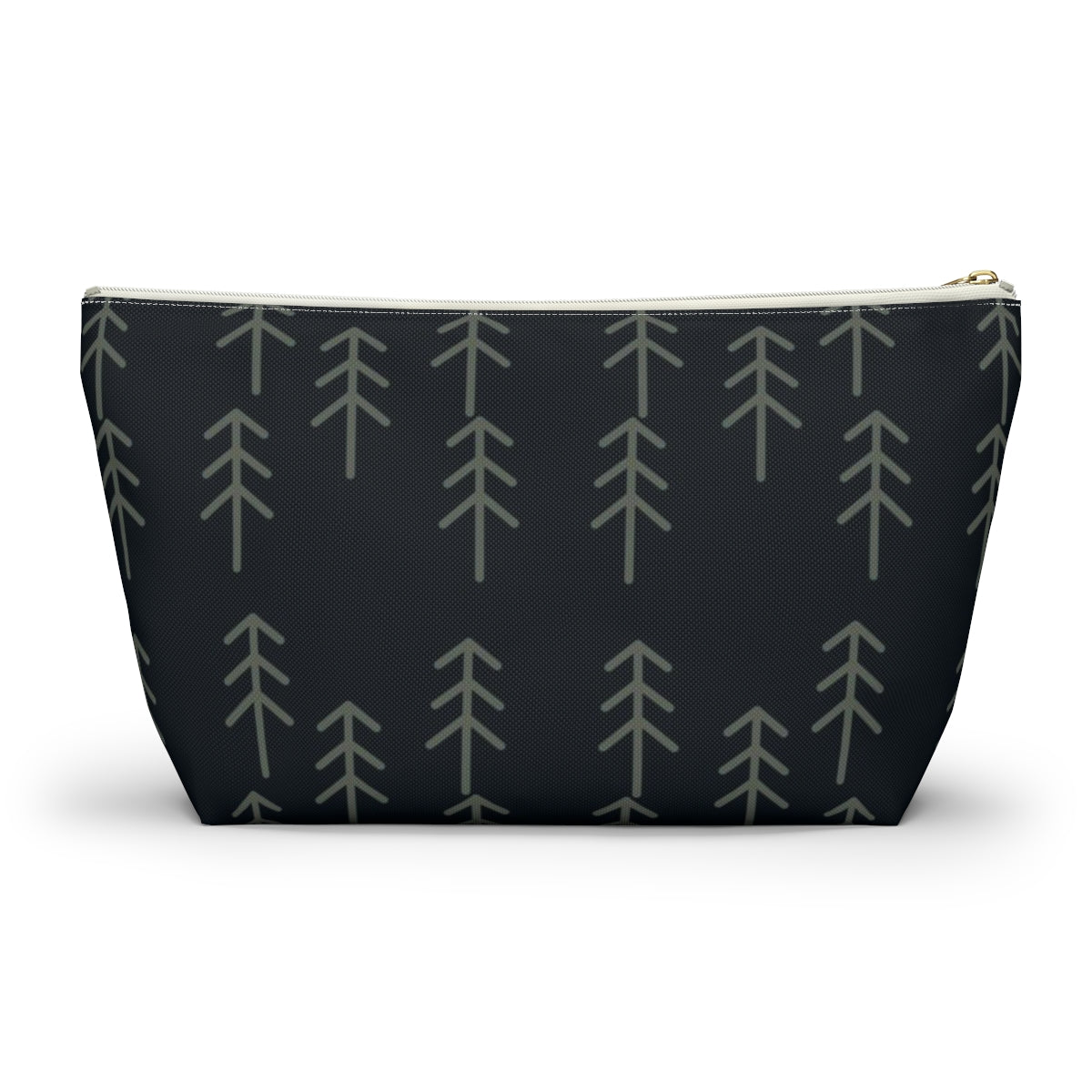 Big Bottom Zipper Pouch - Stick Trees in Navy