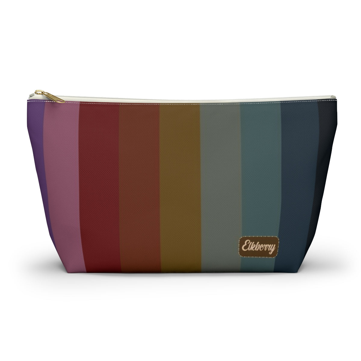 Big Bottom Zipper Pouch - Jewel Tone Rainbow, Vertical