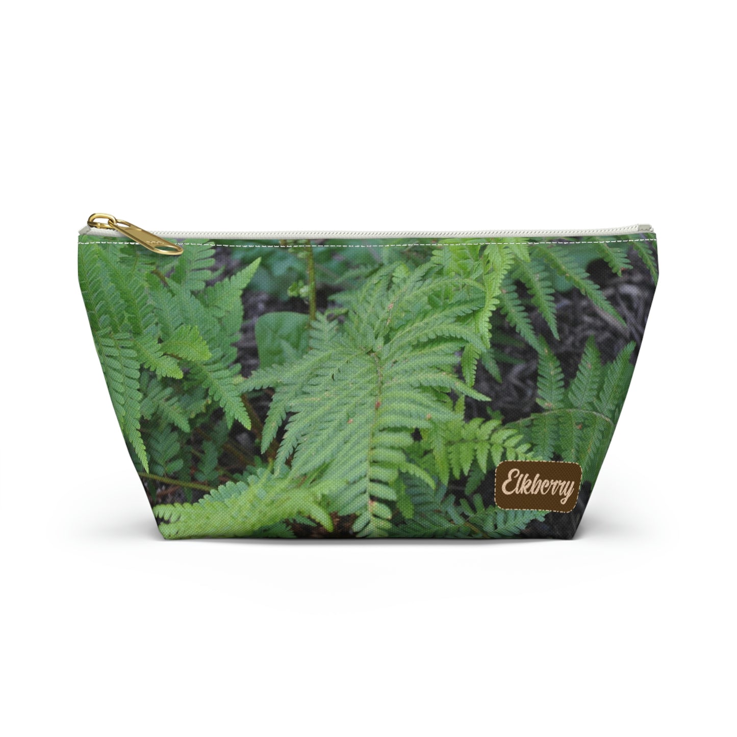 Big Bottom Zipper Pouch - Ferns