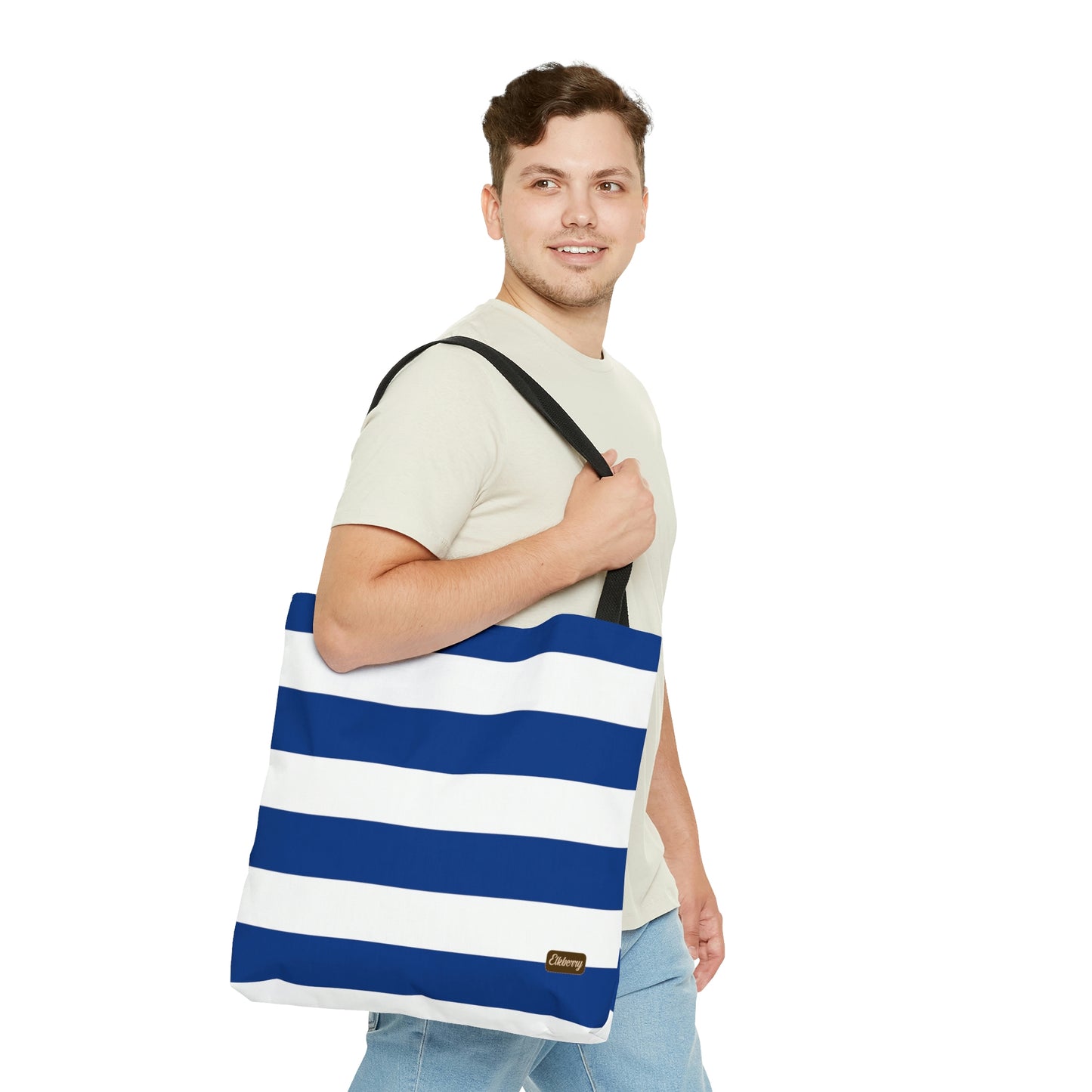 Lightweight Tote Bag - True Blue/White Stripes