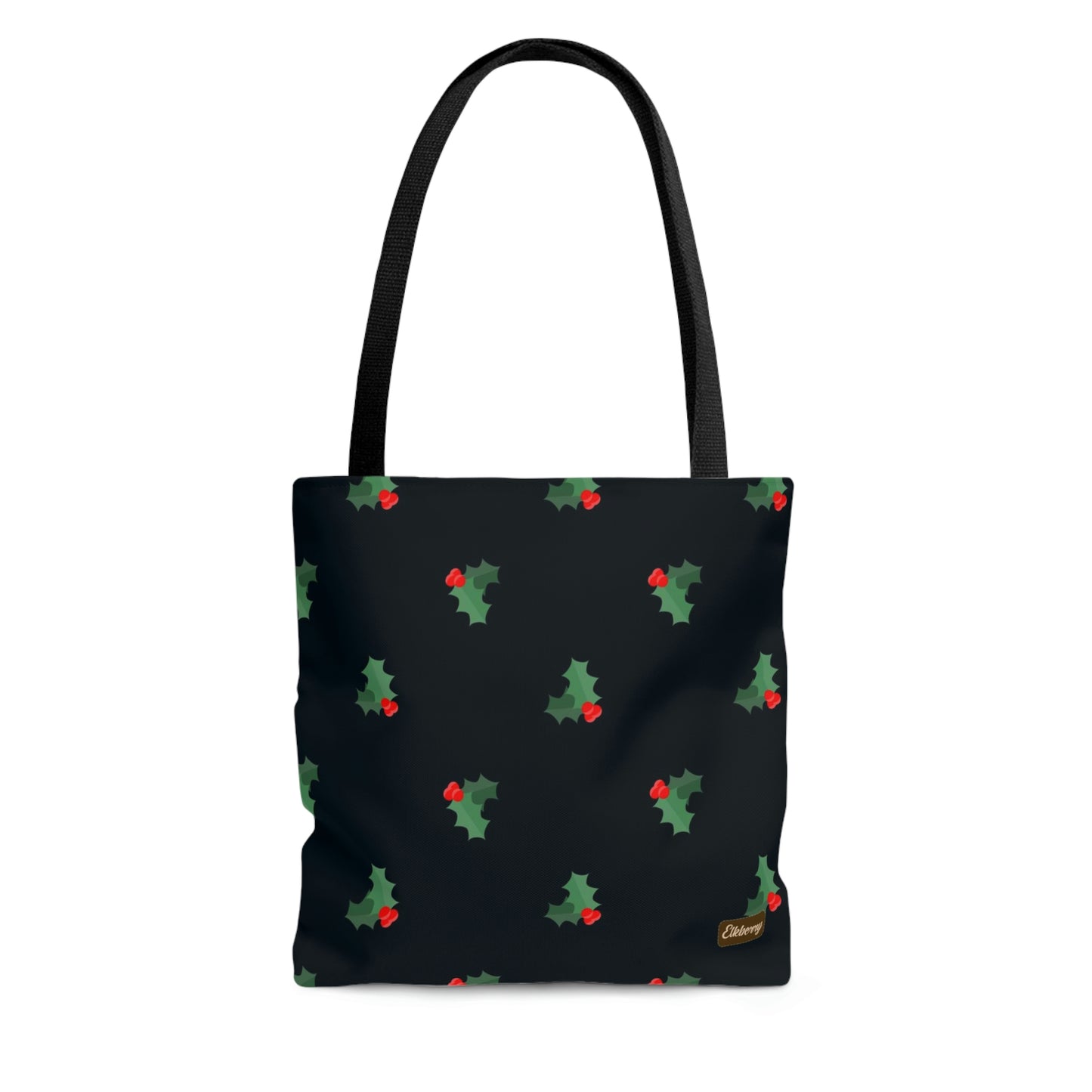 Lightweight Tote Bag - Holly Berries & Leaves on Navy