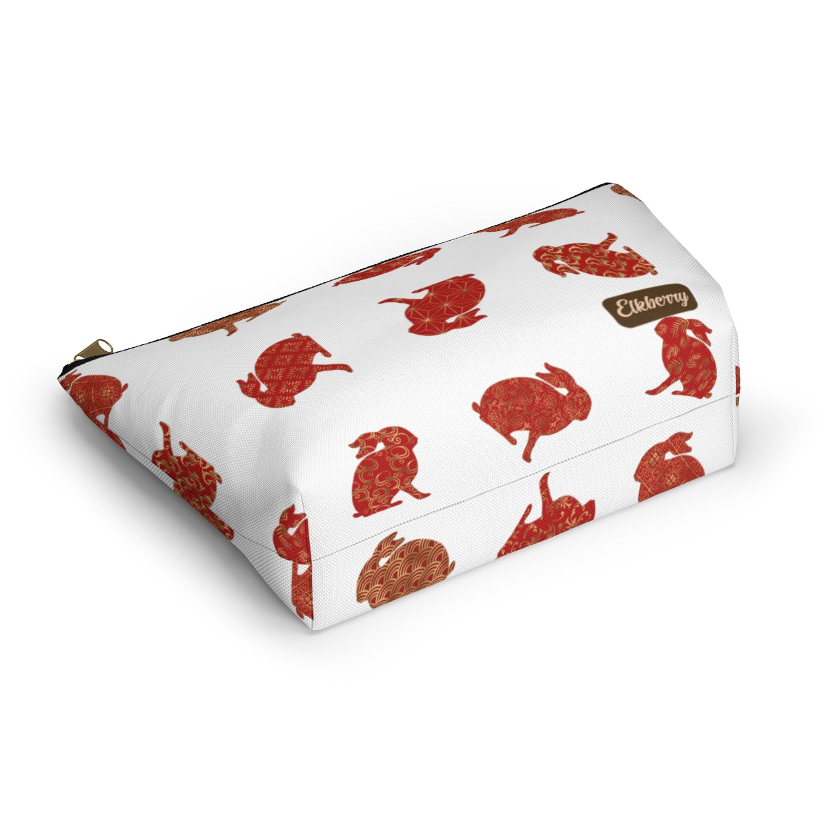 Big Bottom Zipper Pouch - Rabbit Silhouette