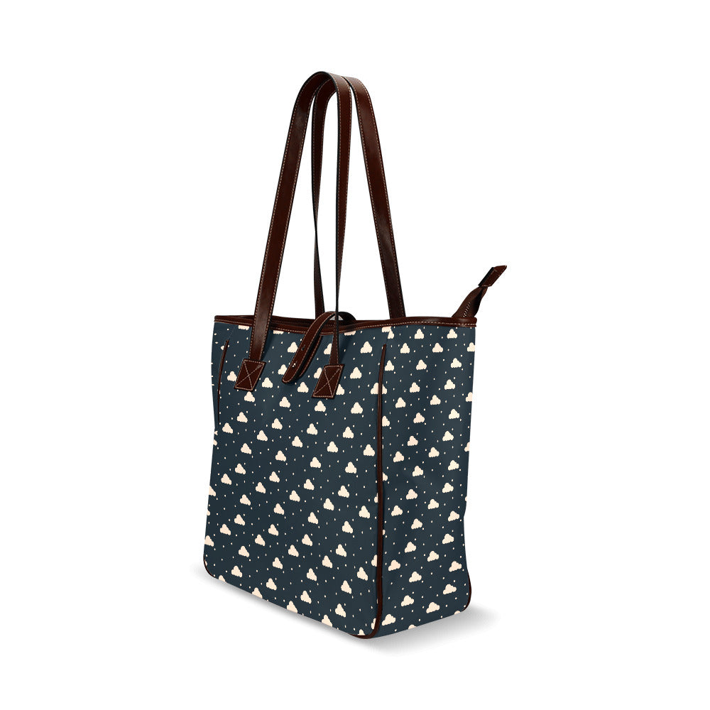Clouds - Navy Classic Tote Handbag