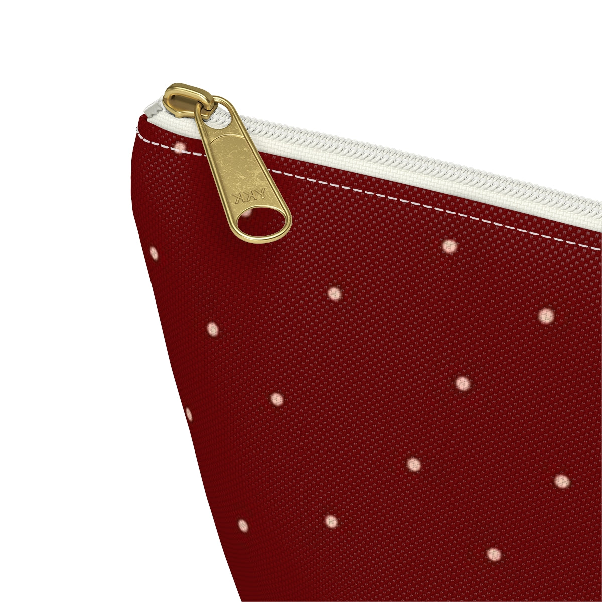 Big Bottom Zipper Pouch - Dots on Berry