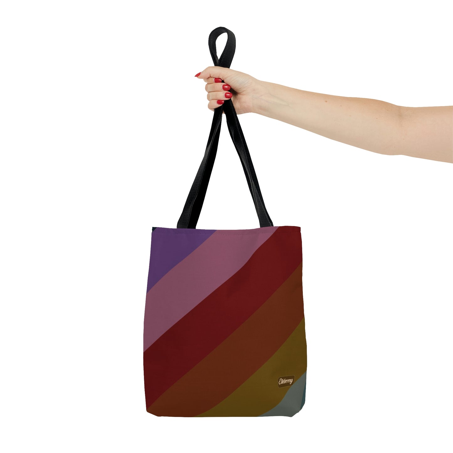Lightweight Tote Bag - Jewel Tone Rainbow, Diagonal