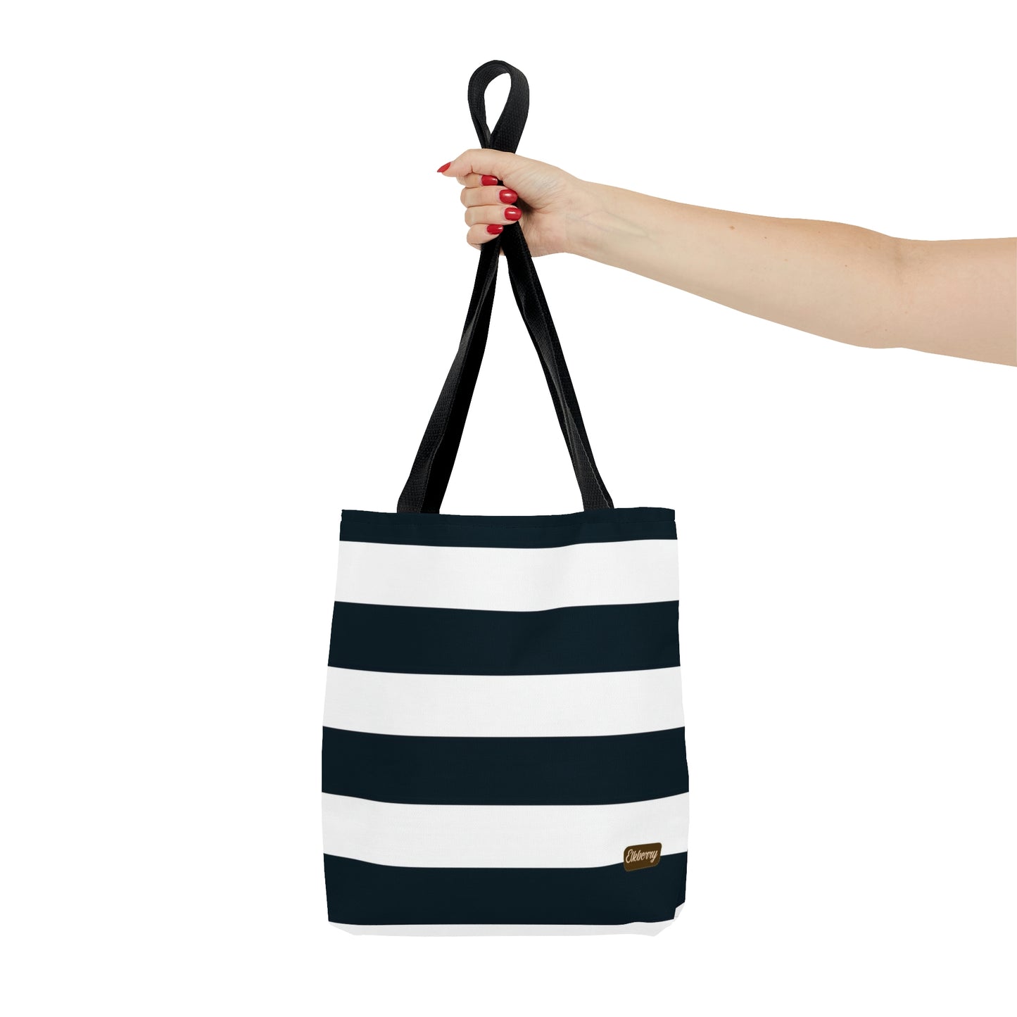 Lightweight Tote Bag - White/Navy Stripes