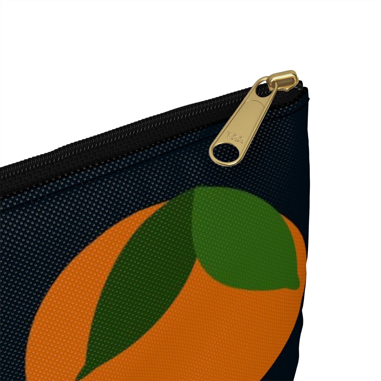 Flat Zipper Pouch - Oranges on Navy
