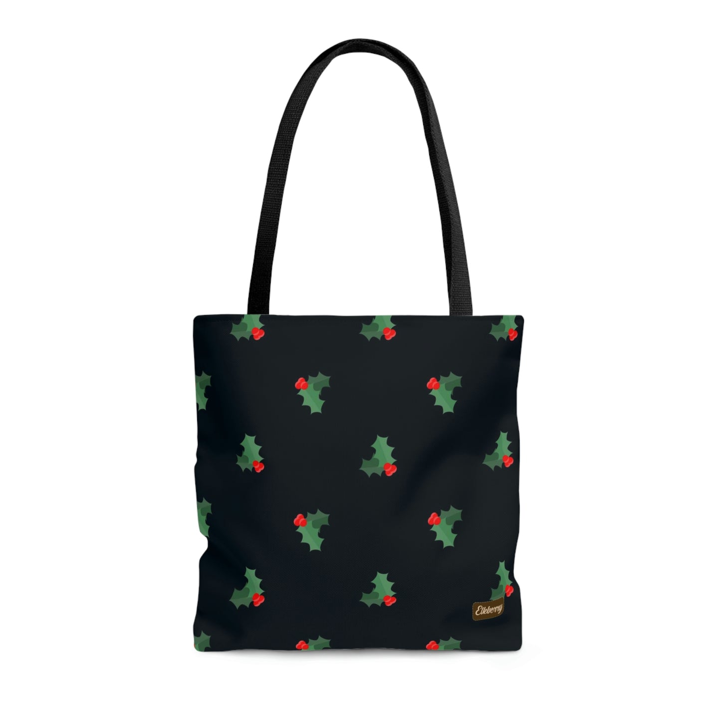 Lightweight Tote Bag - Holly Berries & Leaves on Navy