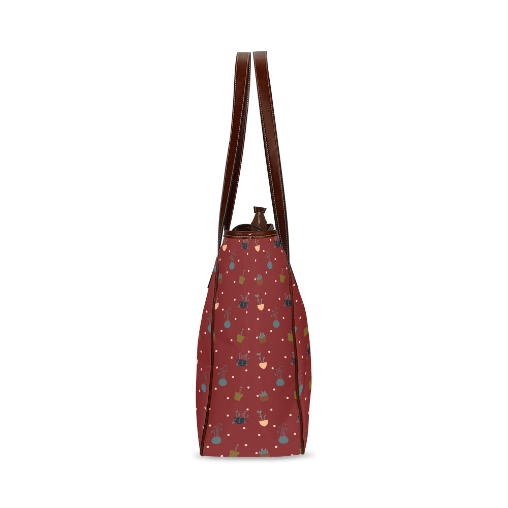 Potted Plants - Red Classic Tote Handbag