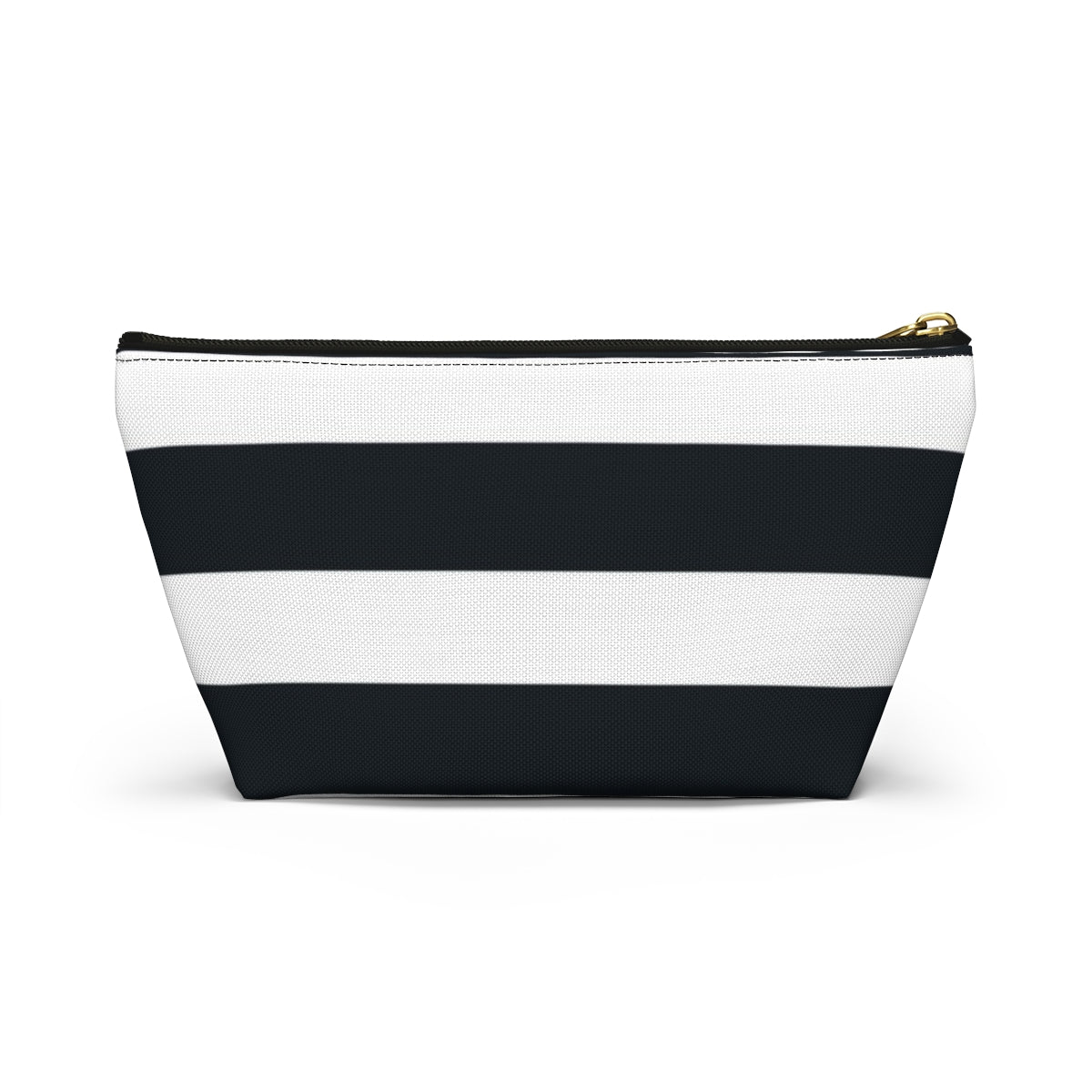 Big Bottom Zipper Pouch - Navy/White Stripes