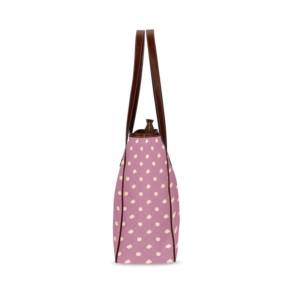 Cat & Dog - Dusty Rose Classic Tote Handbag