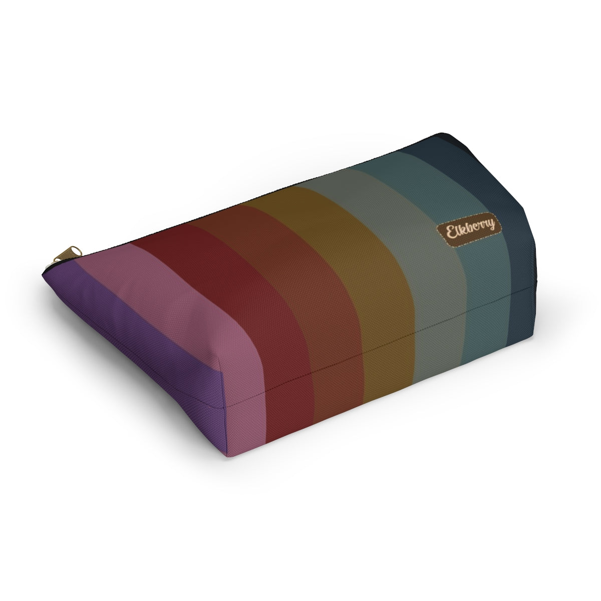 Big Bottom Zipper Pouch - Jewel Tone Rainbow, Vertical
