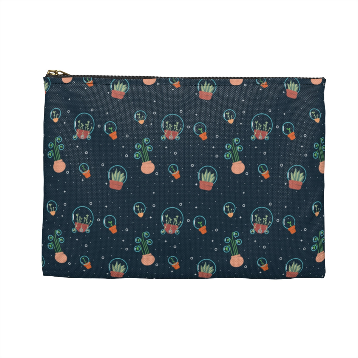 Flat Zipper Pouch - Space Garden