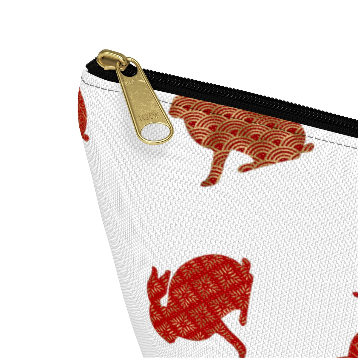 Big Bottom Zipper Pouch - Rabbit Silhouette