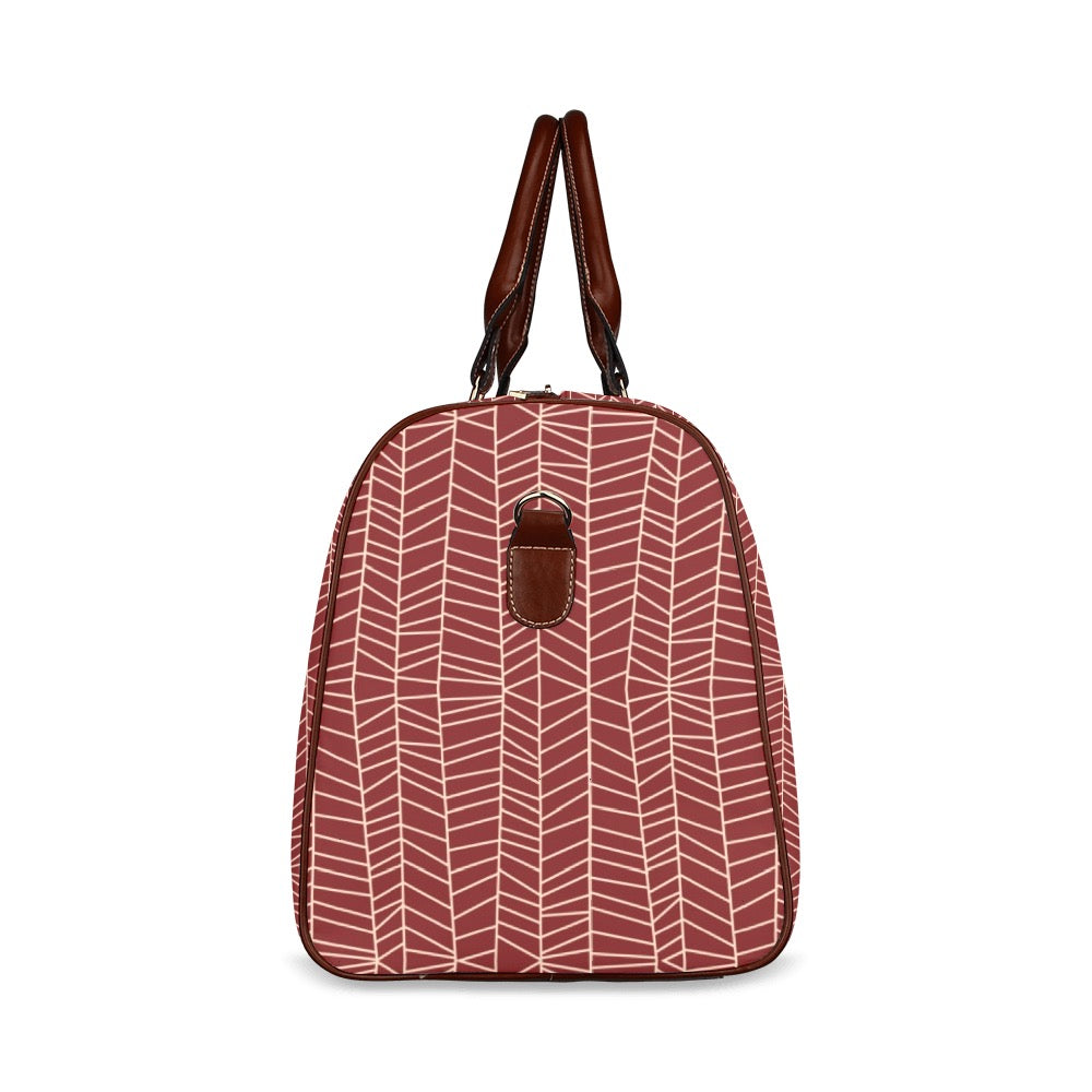 Herringbone - Berry Waterproof Travel Bag (Large)
