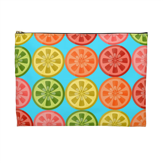 Flat Zipper Pouch - Citrus Slices