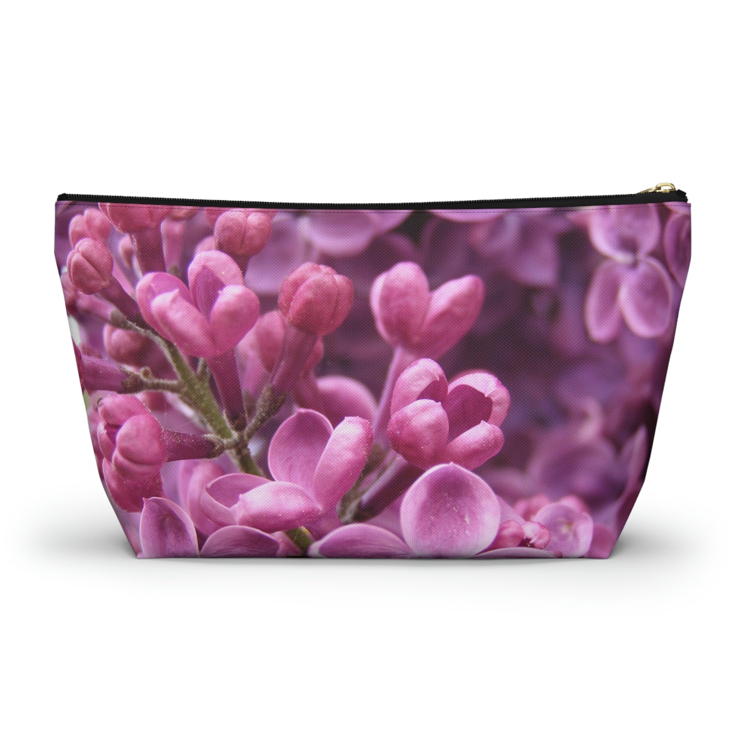 Big Bottom Zipper Pouch - Lilacs in Bloom