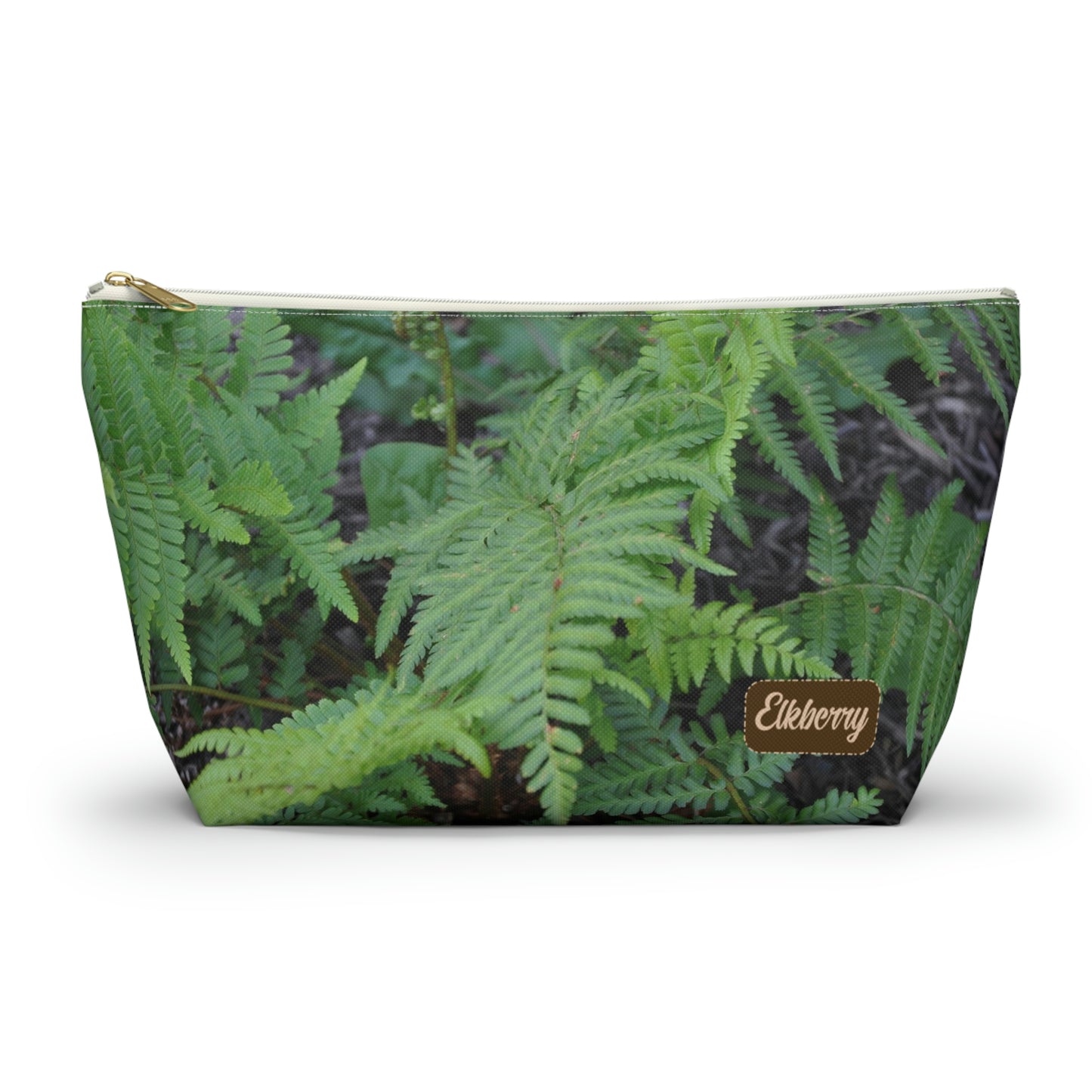 Big Bottom Zipper Pouch - Ferns