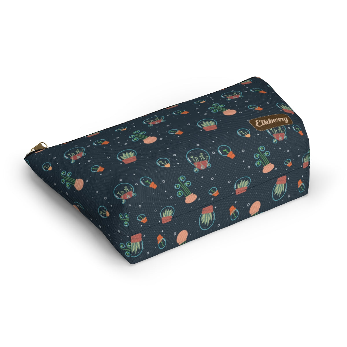 Big Bottom Zipper Pouch - Space Garden