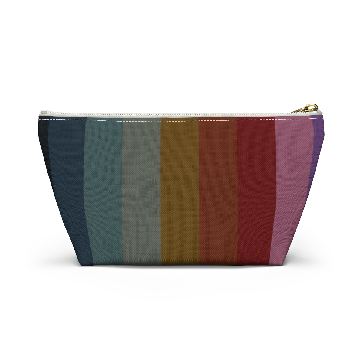 Big Bottom Zipper Pouch - Jewel Tone Rainbow, Vertical