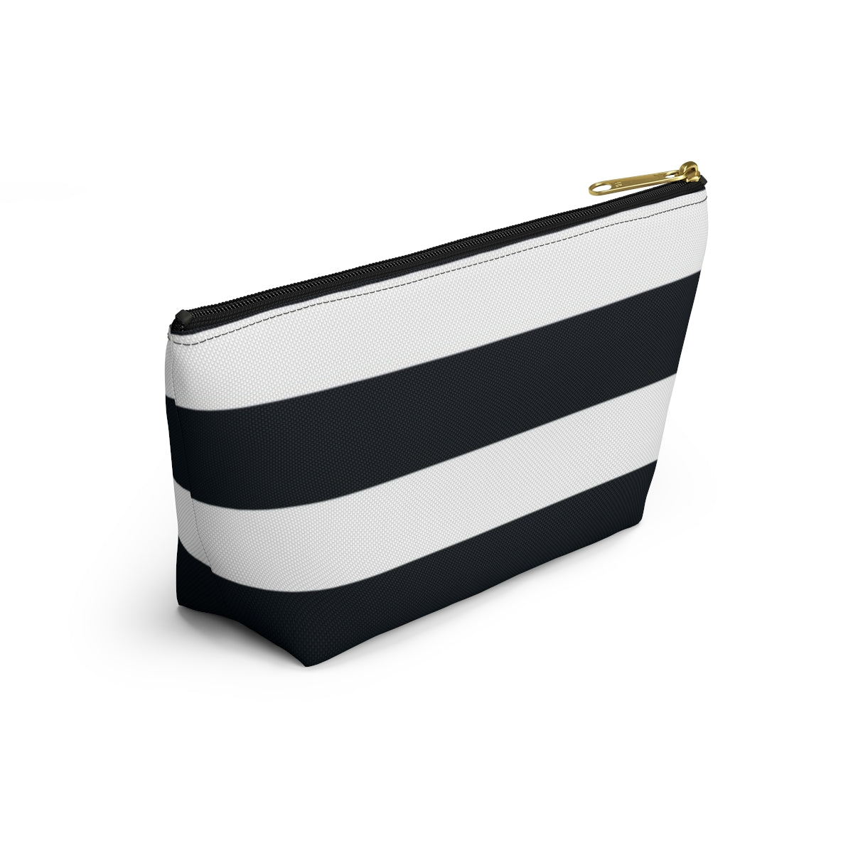 Big Bottom Zipper Pouch - Navy/White Stripes