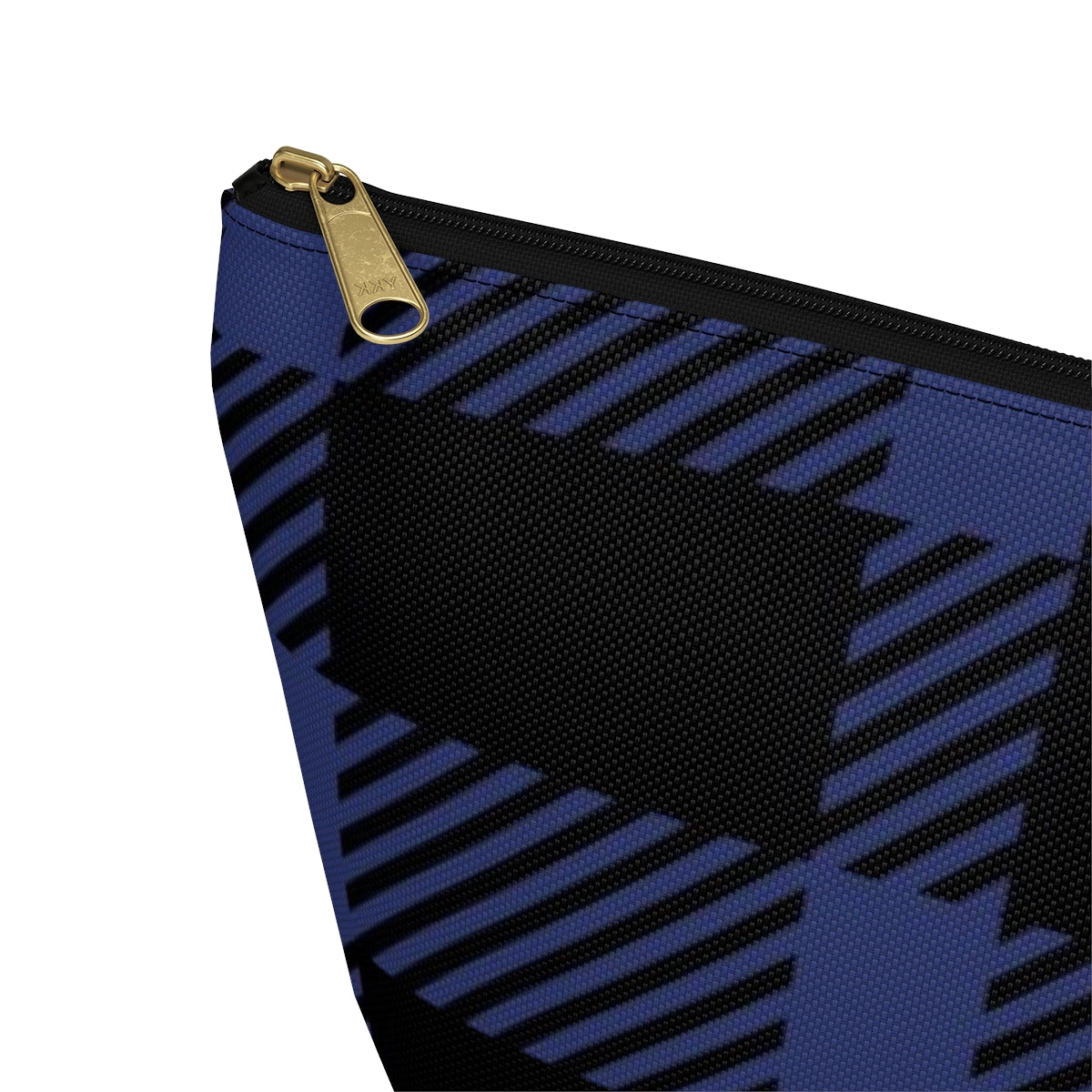 Big Bottom Zipper Pouch - Blue Buffalo Check, Blue Plaid