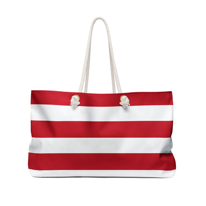 Weekender Tote Bag - Red/White Stripes