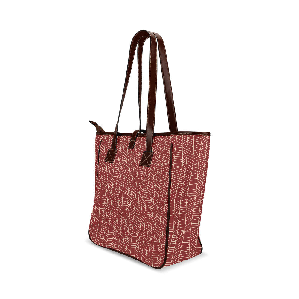 Herringbone - Berry Classic Tote Handbag