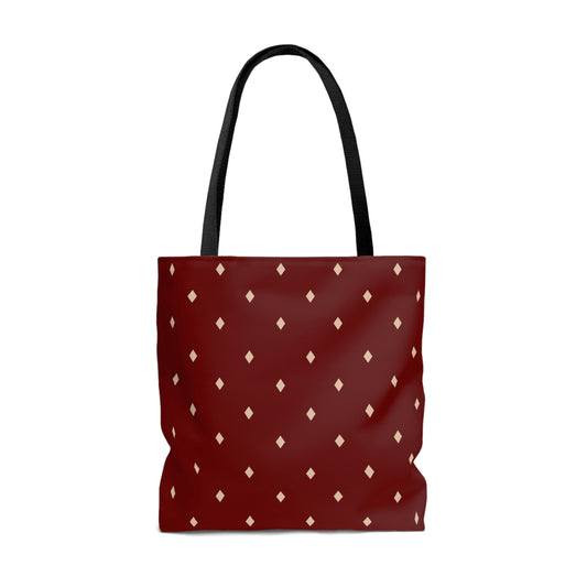 Lightweight Tote Bag - Diamonds on Berry