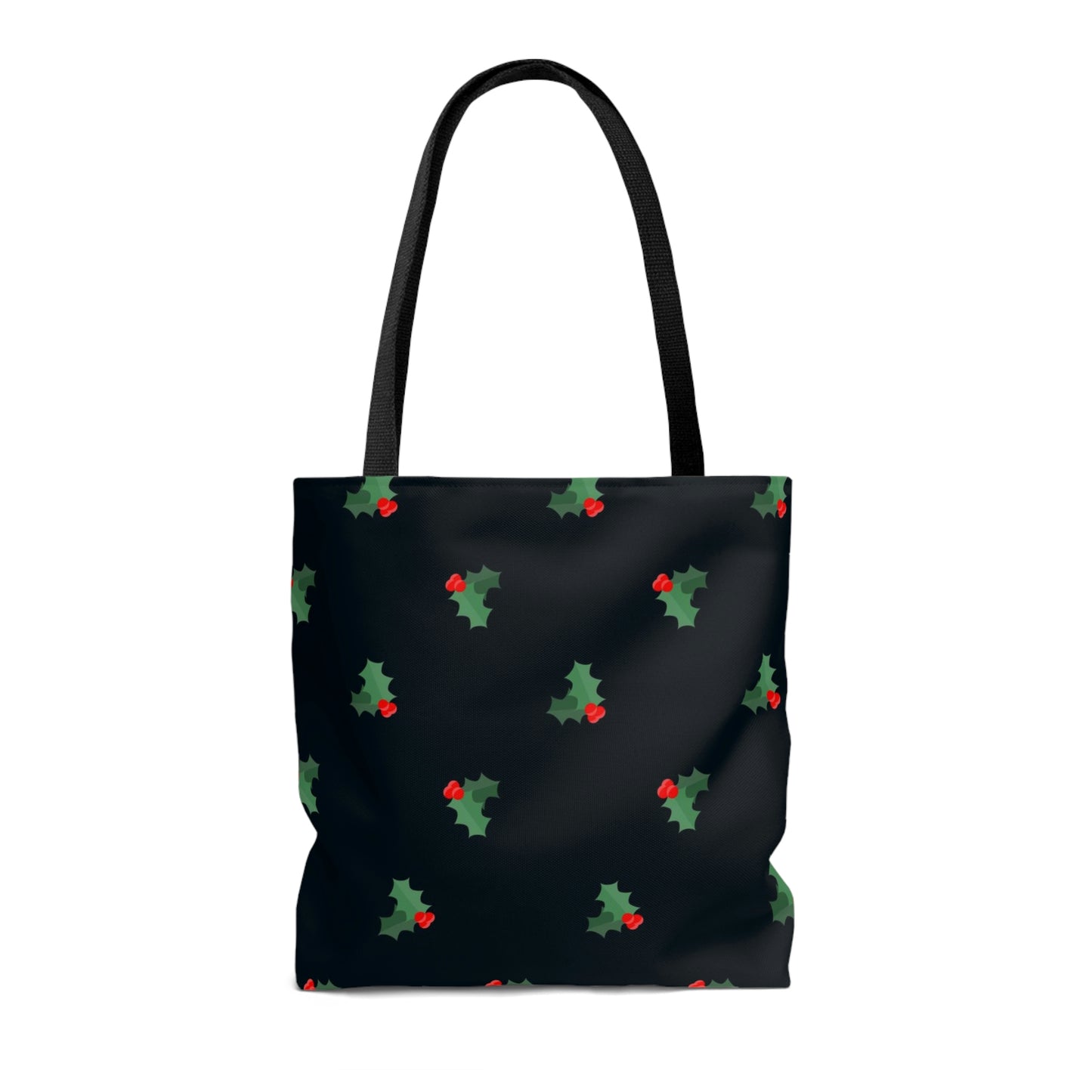 Lightweight Tote Bag - Holly Berries & Leaves on Navy