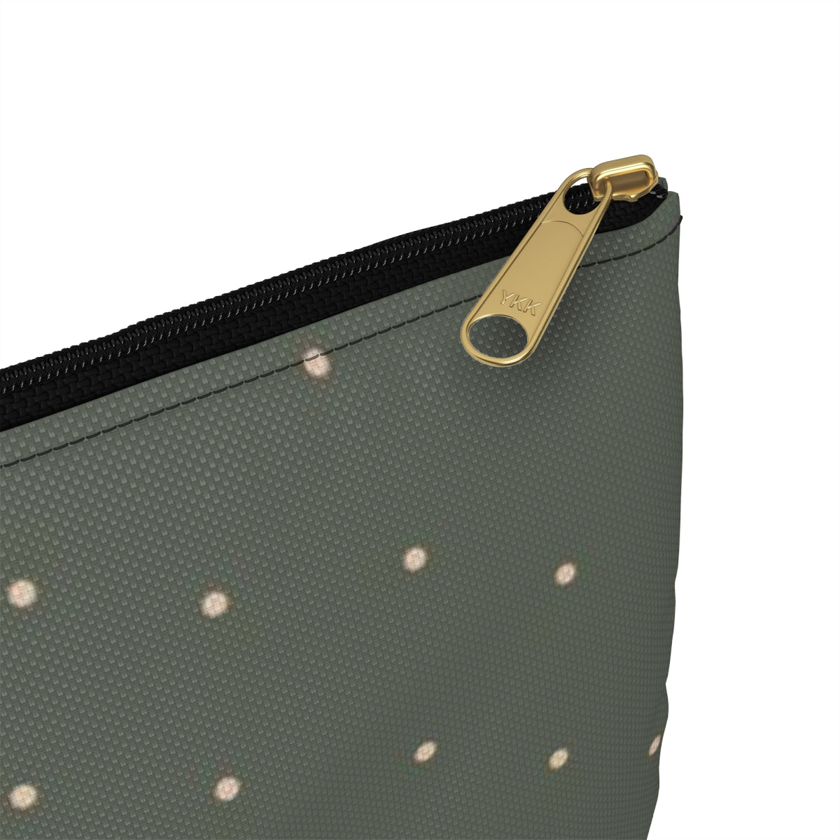Flat Zipper Pouch - Dots on Sage