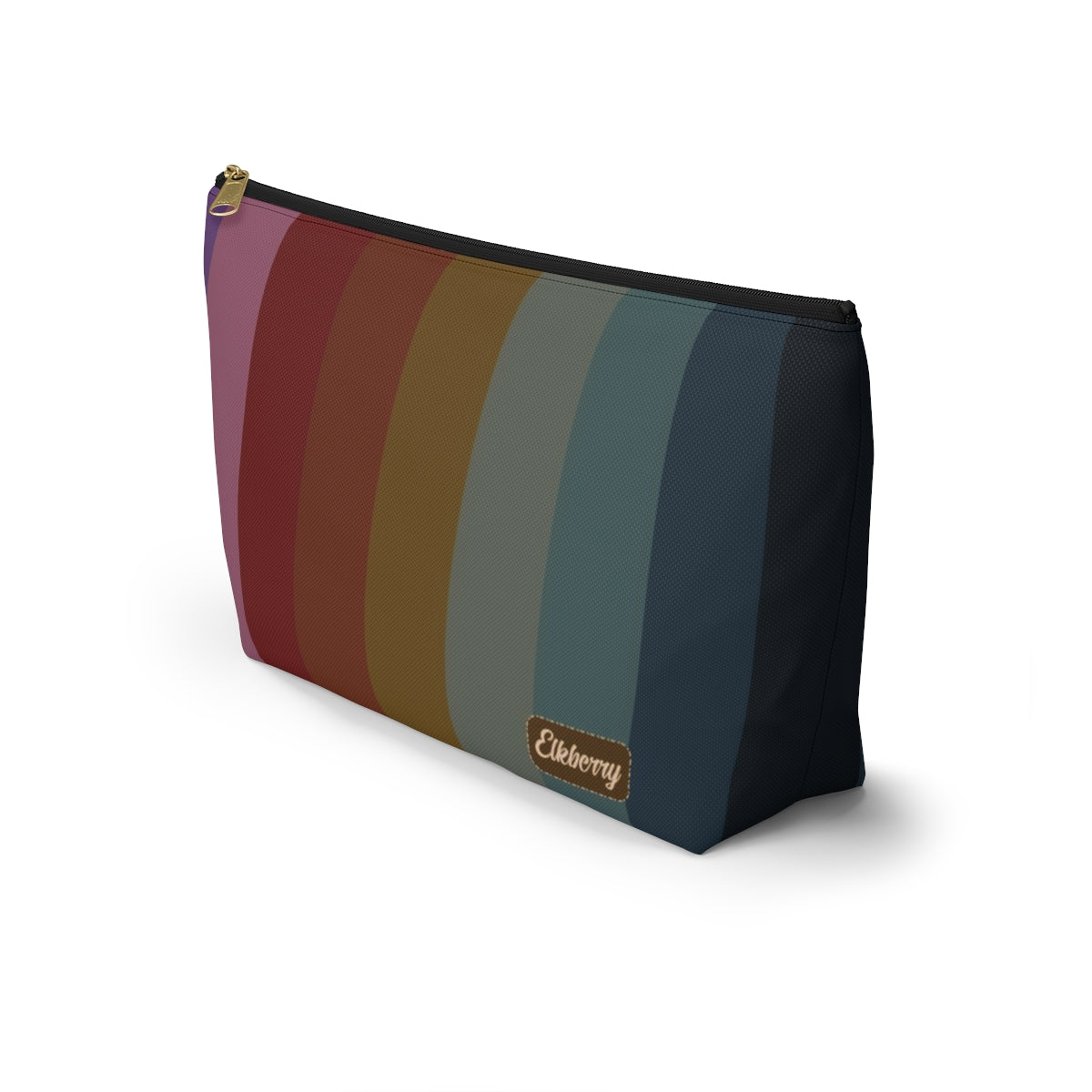 Big Bottom Zipper Pouch - Jewel Tone Rainbow, Vertical