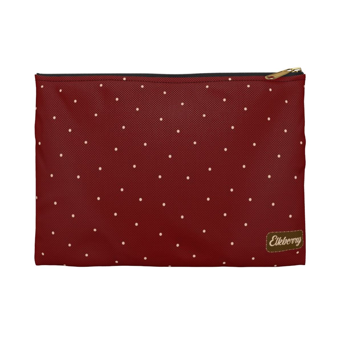 Flat Zipper Pouch - Dots on Berry