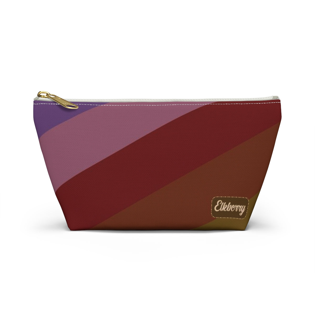 Big Bottom Zipper Pouch - Jeweltone Rainbow, Diagonal