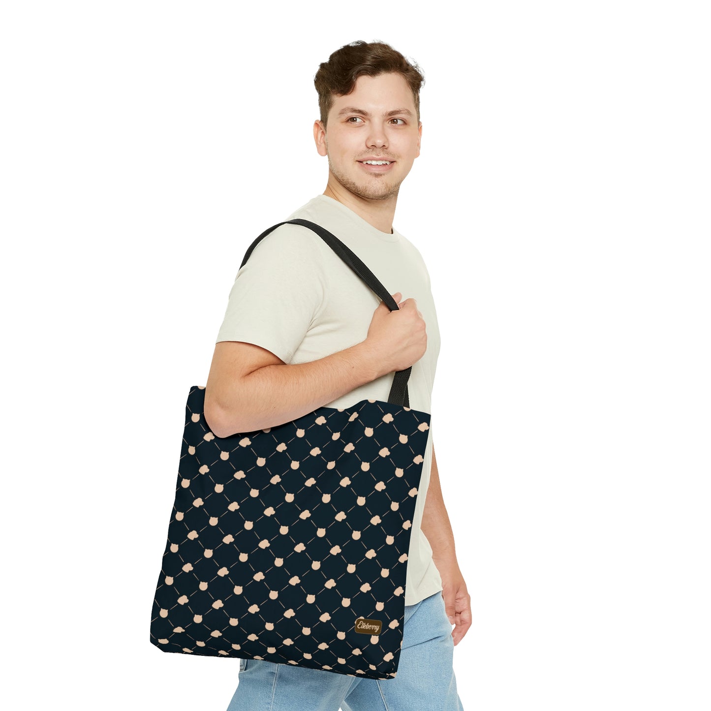 Lightweight Tote Bag - Cat & Dog in Navy