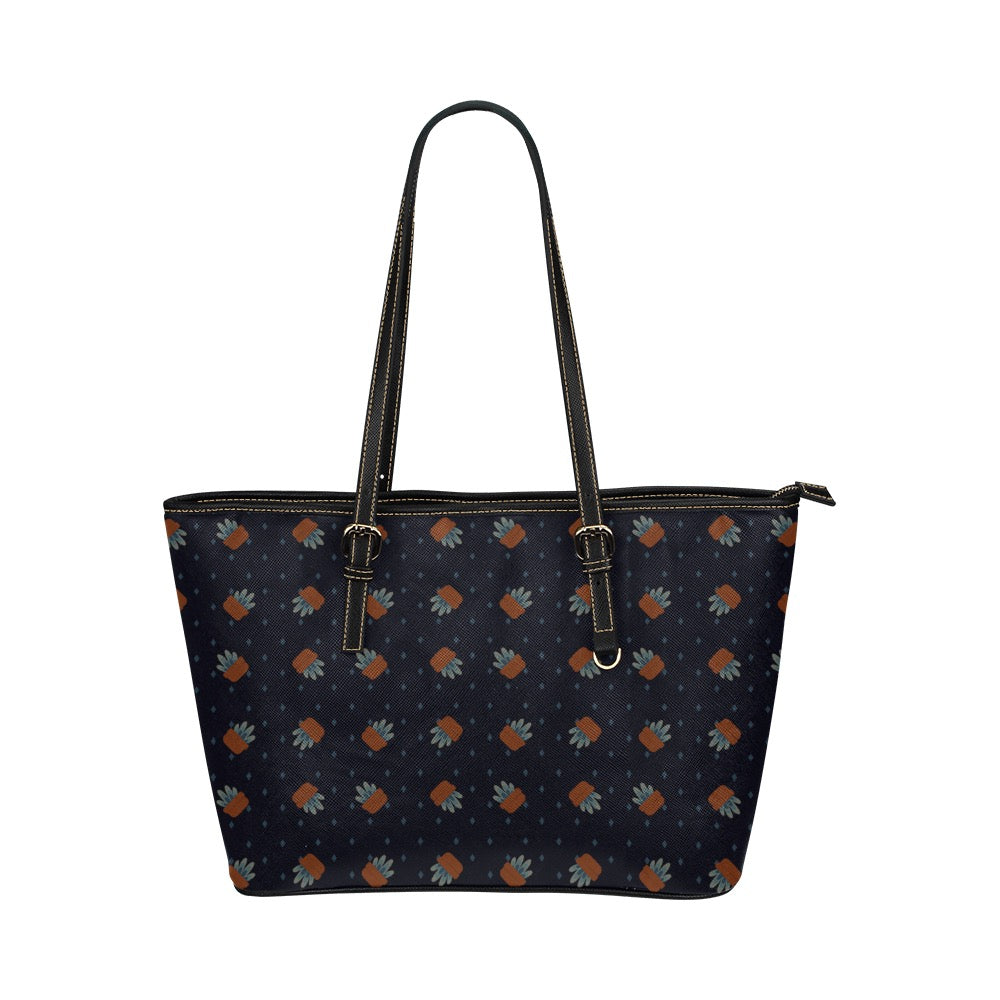 Little Planties Vegan Leather Zipper Tote Handbag (Small)