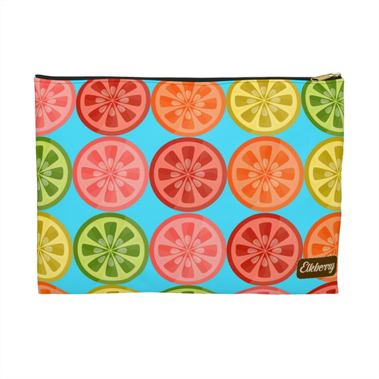 Flat Zipper Pouch - Citrus Slices