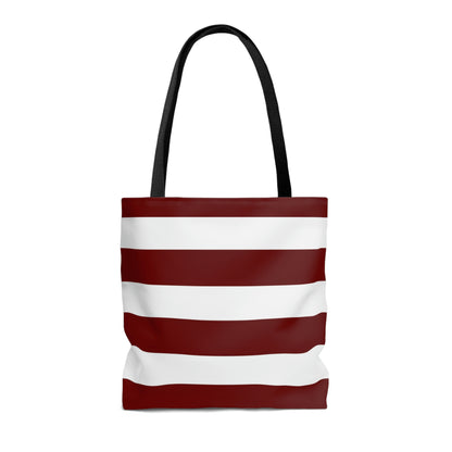 Lightweight Tote Bag - Berry/White Stripes