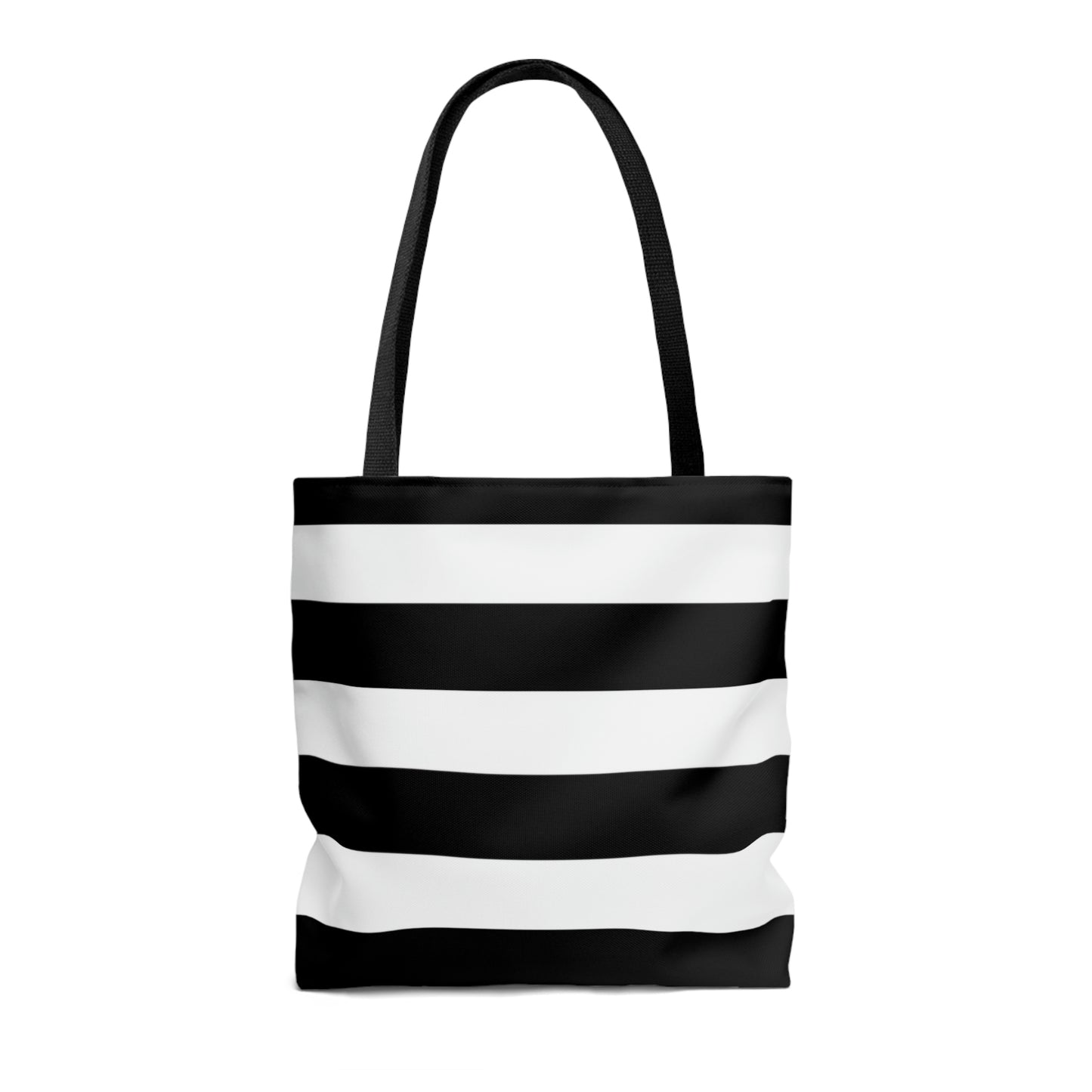Lightweight Tote Bag - Black/White Stripes